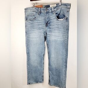 T.K.AXEL Slim Boot Men's 36x30 Stretch Denim Blue Jean Embroidered  Back Pocket